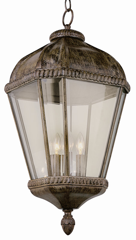 Pewter finish hanging lantern 4-Light Outdoor Hanging Lantern
