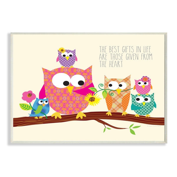 Zoomie Kids The Best Things In Life Owl Graphic Art Wall Plaque Reviews Wayfair