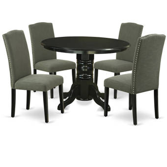 Winston Porter Montreuil 5 Piece Solid Wood Breakfast Nook Dining