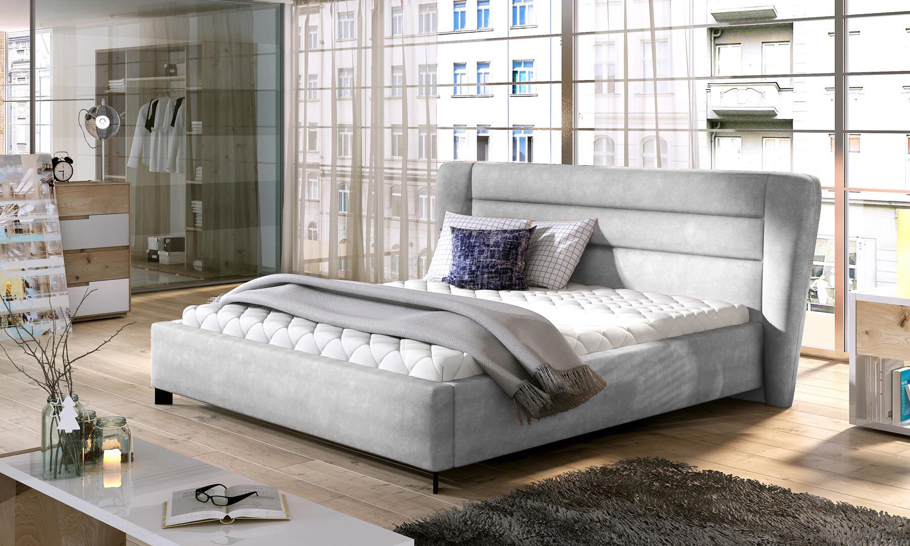 calcott upholstered storage platform bed with mattress