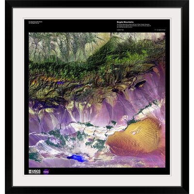 'Bogda Mountains - USGS Earth' Graphic Art Print Great Big Canvas Format: Black Frame, Size: 24
