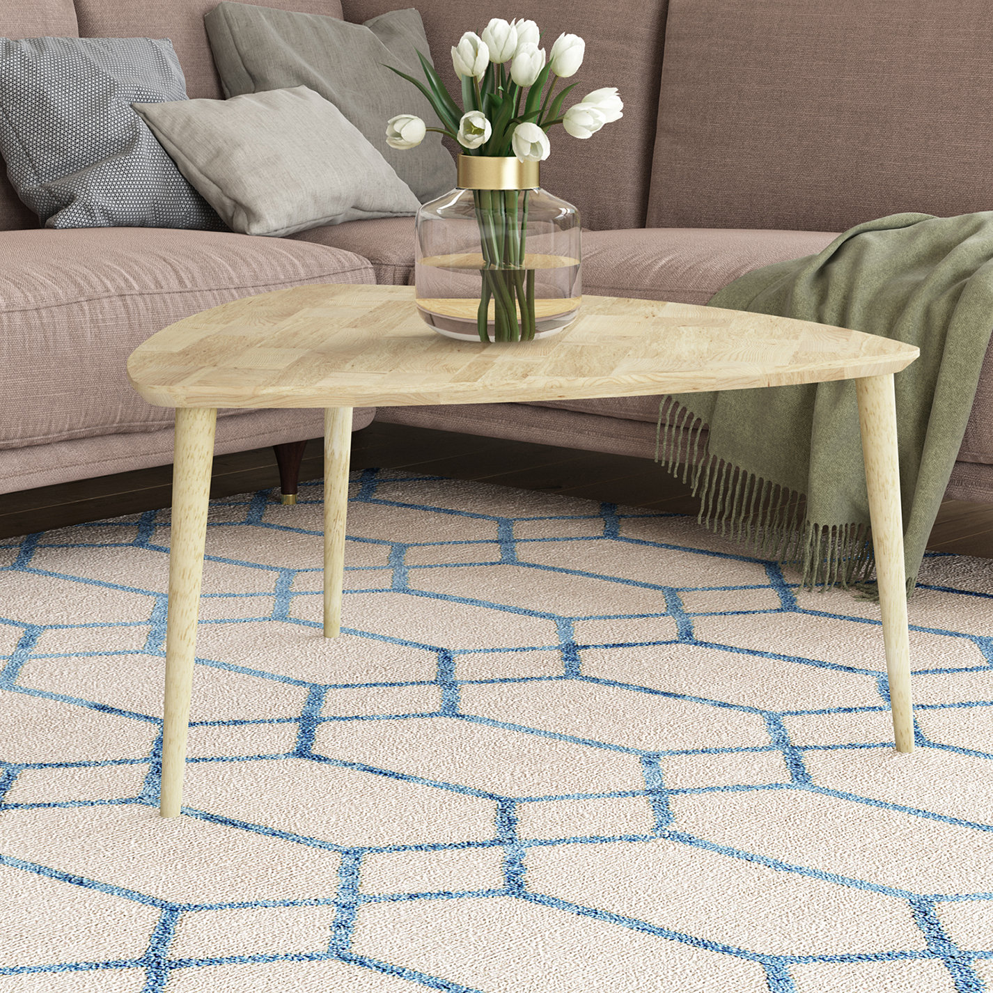 George Oliver Sidonie Solid Wood 3 Legs Coffee Table Wayfair
