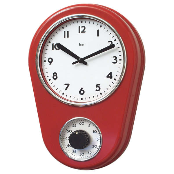 Red Retro Clock Wayfair