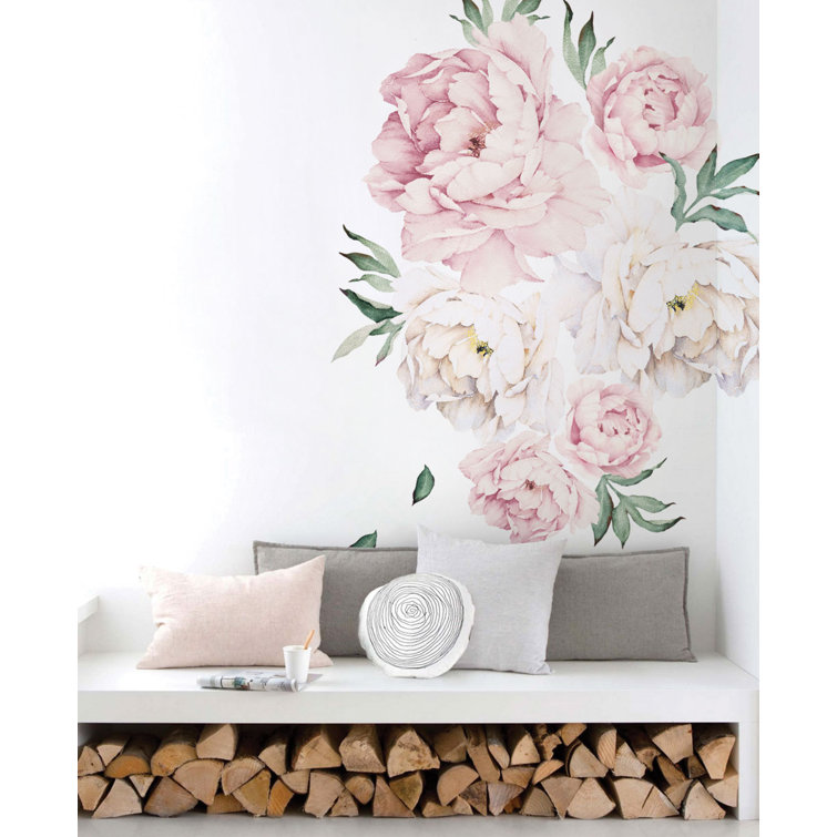 Simpleshapes Peony Flowers Wall Decal Reviews Wayfair