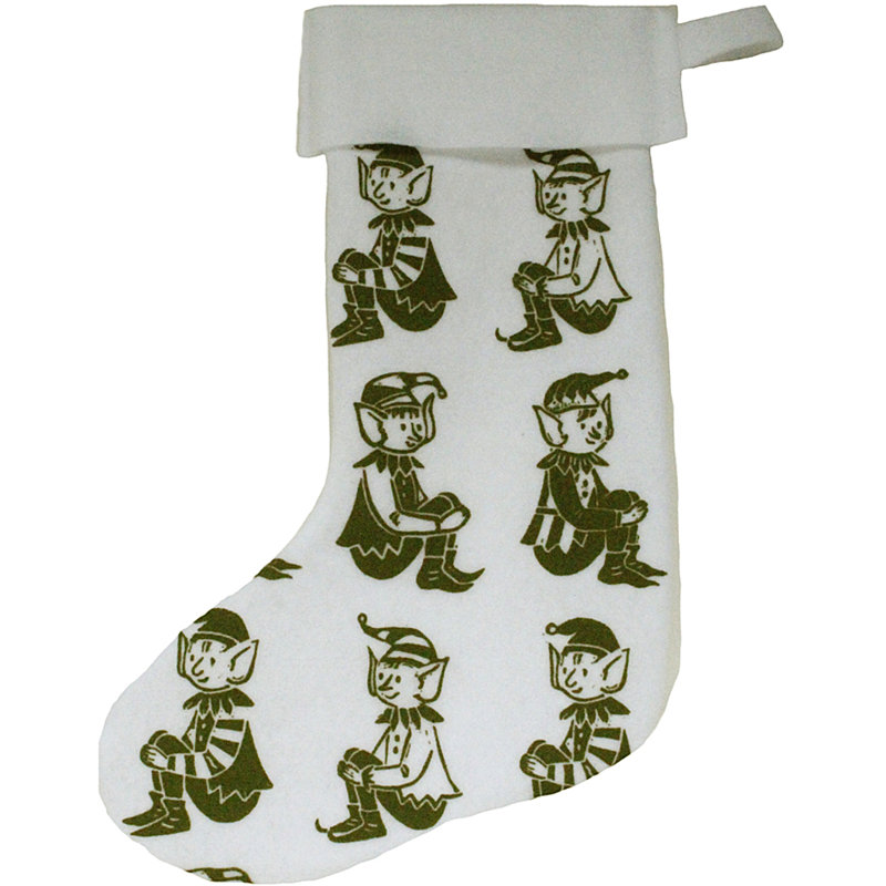 Elf Block Print Stocking