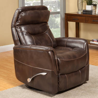 unruh leather manual swivel glider recliner