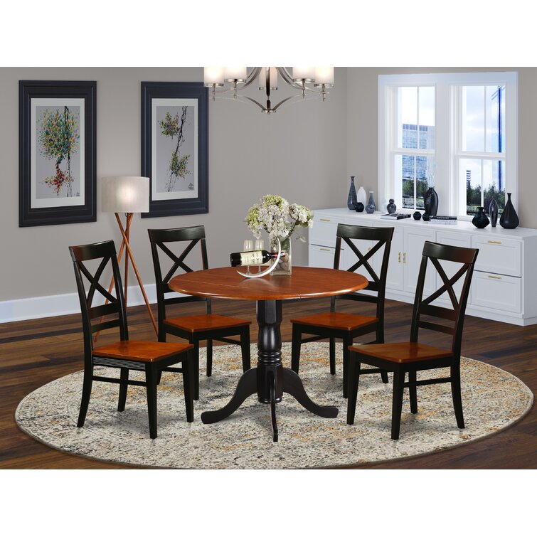 Charlton Home® Slaven Drop Leaf Solid Wood Dining Set | Wayfair