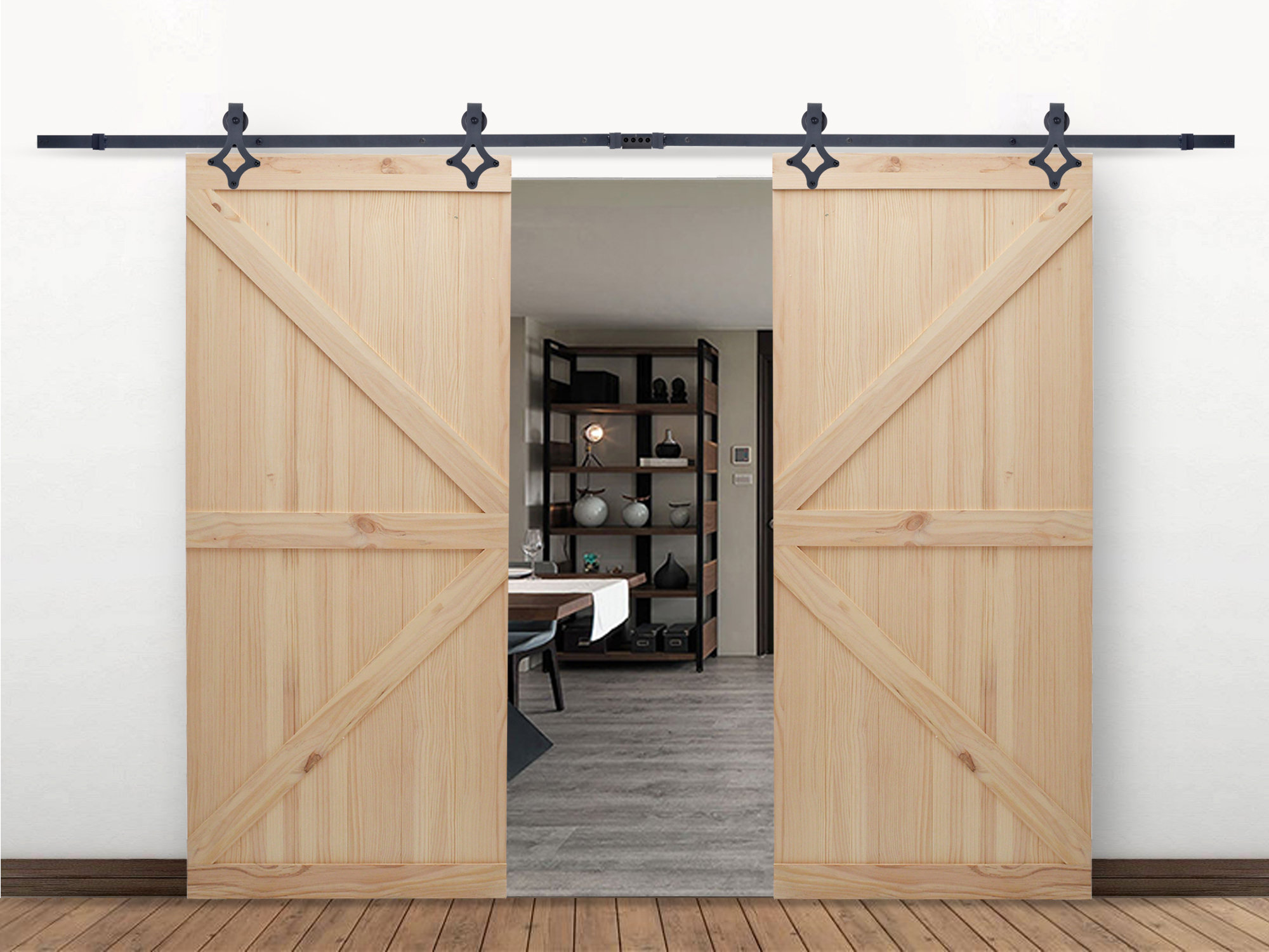 Calhome Classic American Country Sliding Standard Double Track