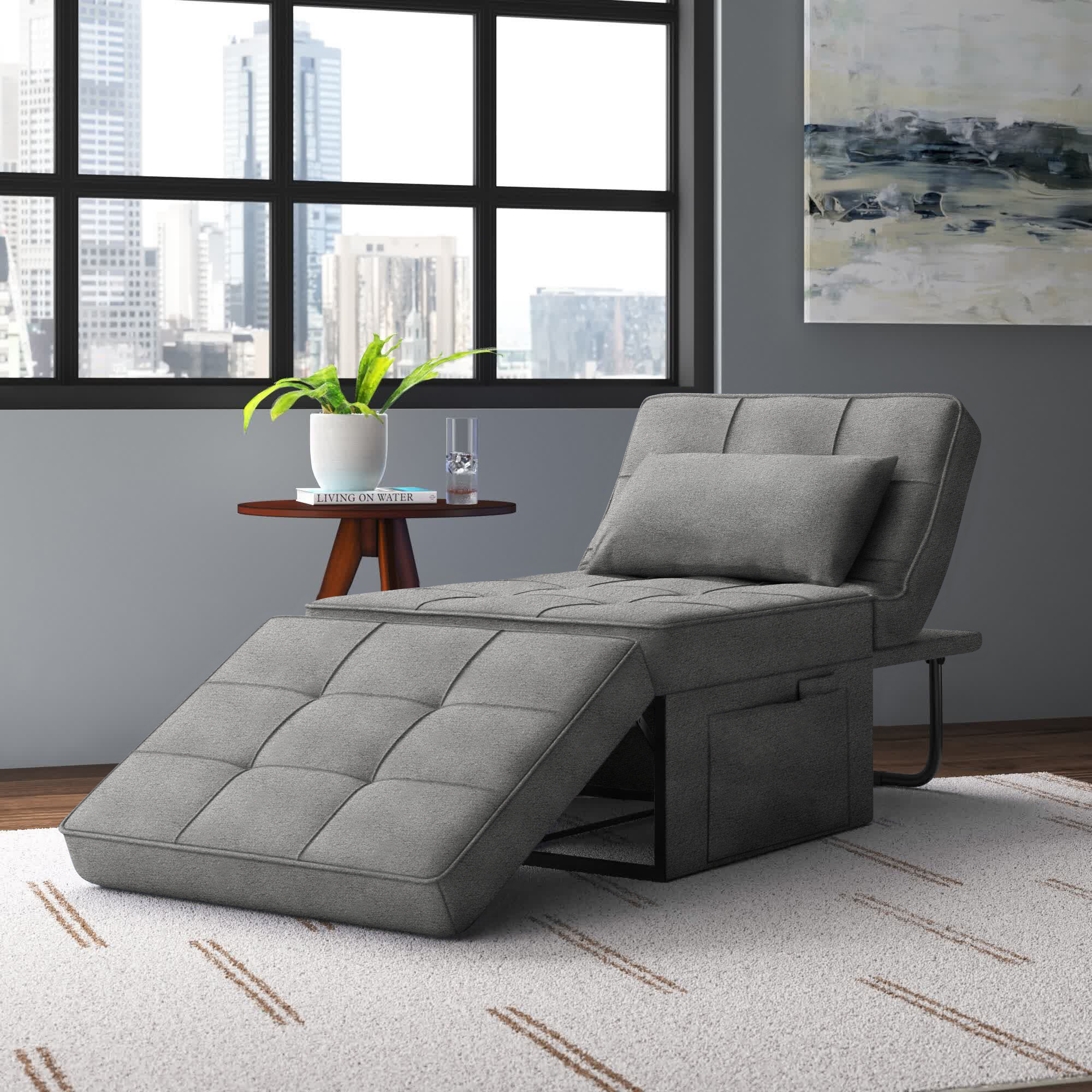 Latitude Run® Jl Twin 72'' Wide Pillow Back Futon Chair with Storage