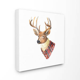 Ebern Designs Madita Funny Coat Fashion Deer Watercolor Painting