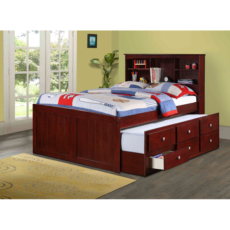 Harriet Bee Radcliffe Twin Mate S Bed With Bookcase Trundle And