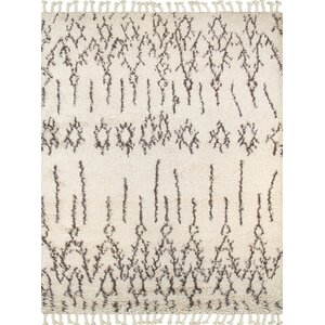 Moroccan Hand-Knotted Beige Area Rug