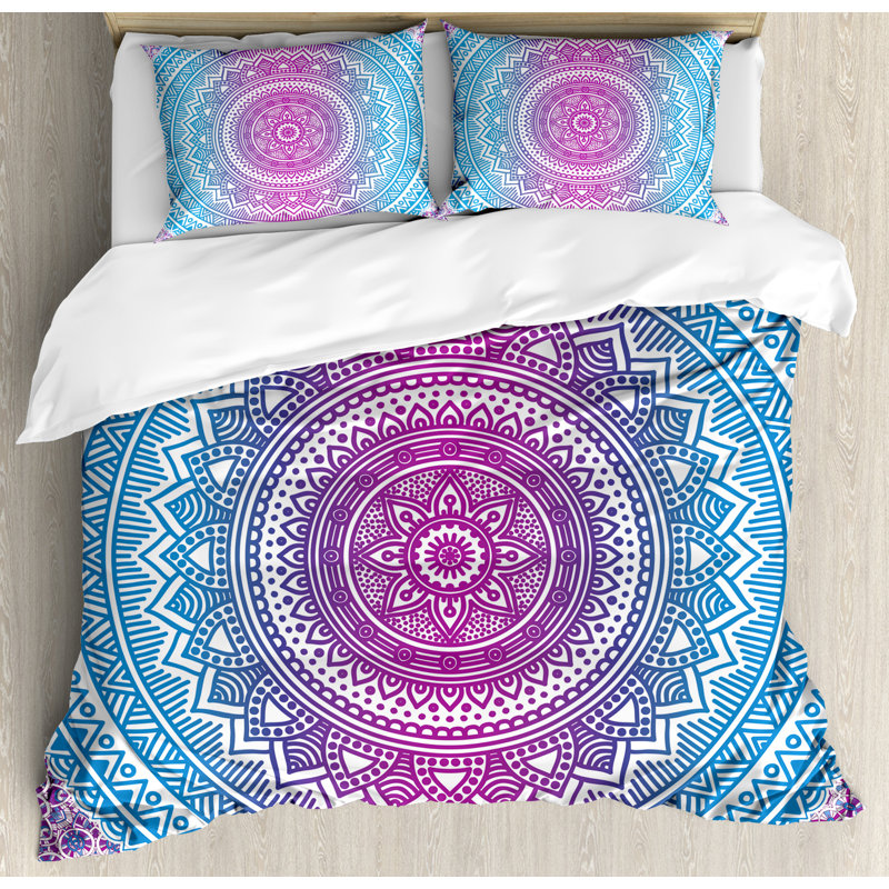 East Urban Home Ombre Mandala Flower Pattern Golden Queen Inspired