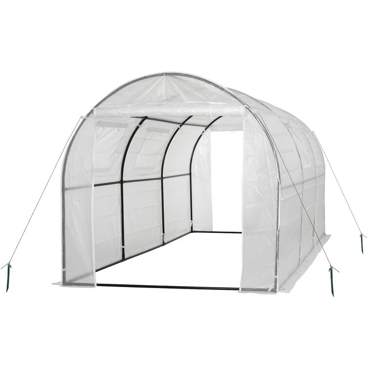 Tunnel Greenhouse Larger Insulation Durable 2 Doors with Iron Stand