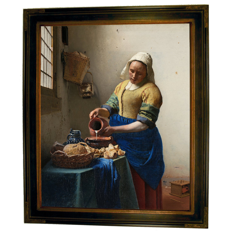 Historic Art Gallery The Milkmaid By Johannes Vermeer Picture Frame Print On Canvas Wayfair Historic Art Gallery The Milkmaid By Johannes Vermeer Picture Frame Print On Canvas Wayfair