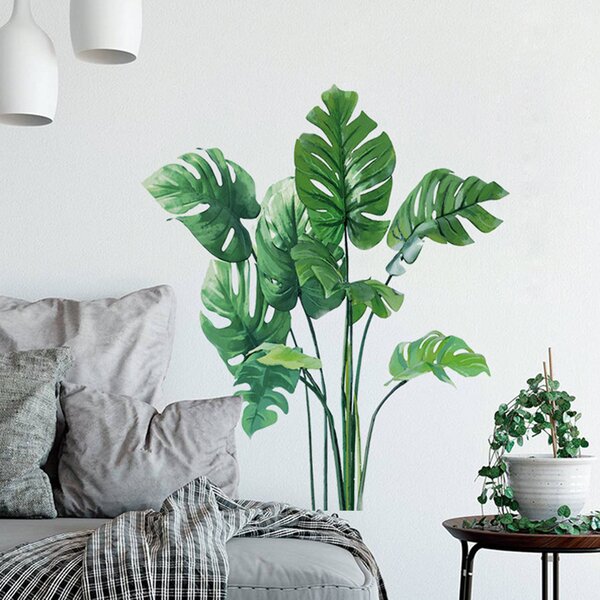 Plant Wall Stickers Art Mural Tropical Green Vinyl Decal Leaves Fadd Living Room