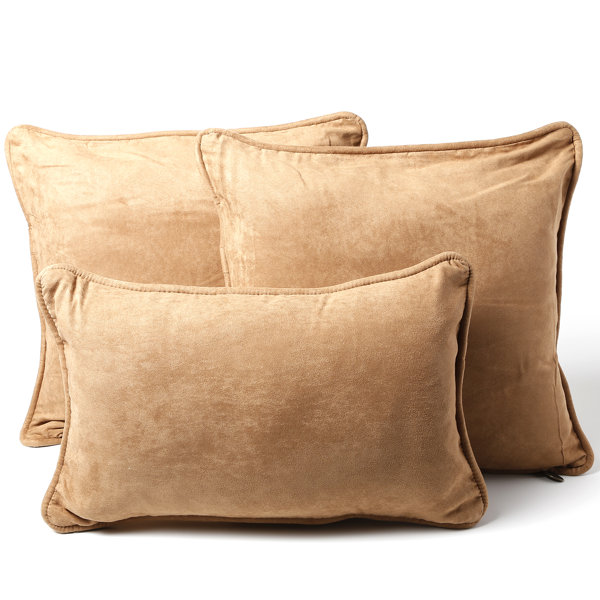 Darby Home Co Sunnydale 3 Piece Microsuede Throw Pillow Set