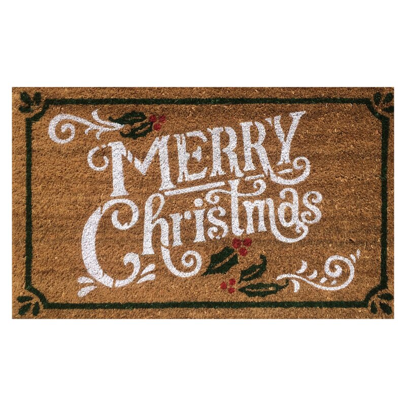 Merry Christmas Coir Doormat