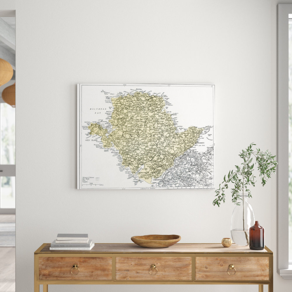 East Urban Home Map Of Anglesey Picture Frame Painting Wayfair.co.uk