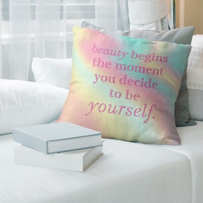 True Beauty Quote Pillow East Urban Home Size: 20