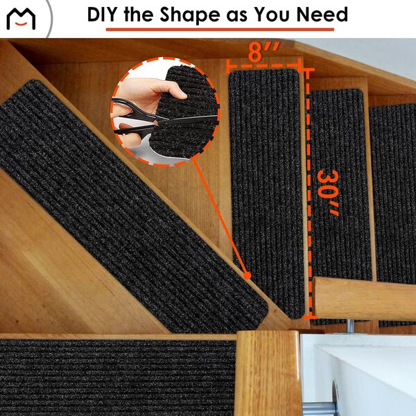 1/7/13pcs Adhesive Carpet Stair Treads Mat Non-slip Step Rug Cover Protection US