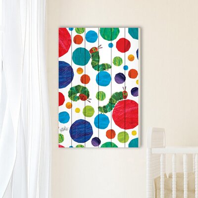 'Polka Dot Caterpillars' Print on Wraped Canvas Marmont Hill Size: 30