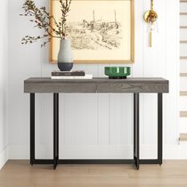 Painted Console Table X-shaped Legs Square Legs Contemporary Chic Lower Shelf 