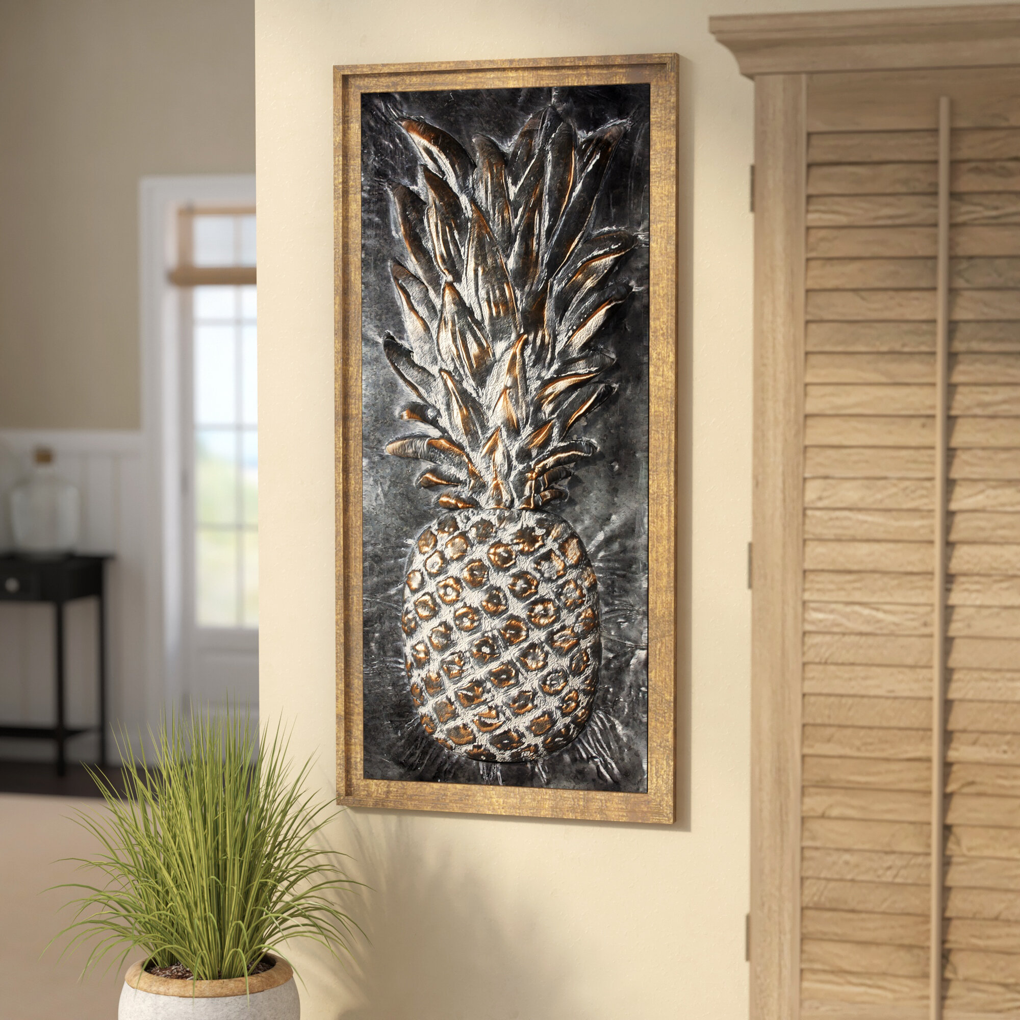 Ornamental Pineapple Metal Wall Art 