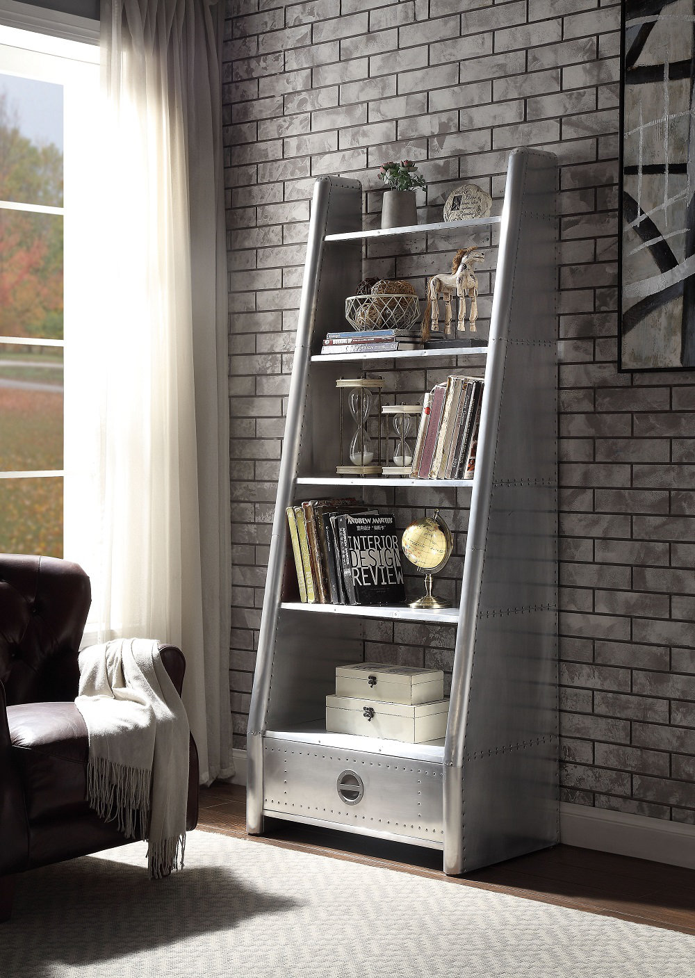 Fc Design 79 H X 31 W Metal Ladder Bookcase Wayfair