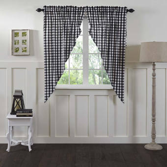 August Grove Mcknight Scalloped Prairie Long Cotton Plaid Room