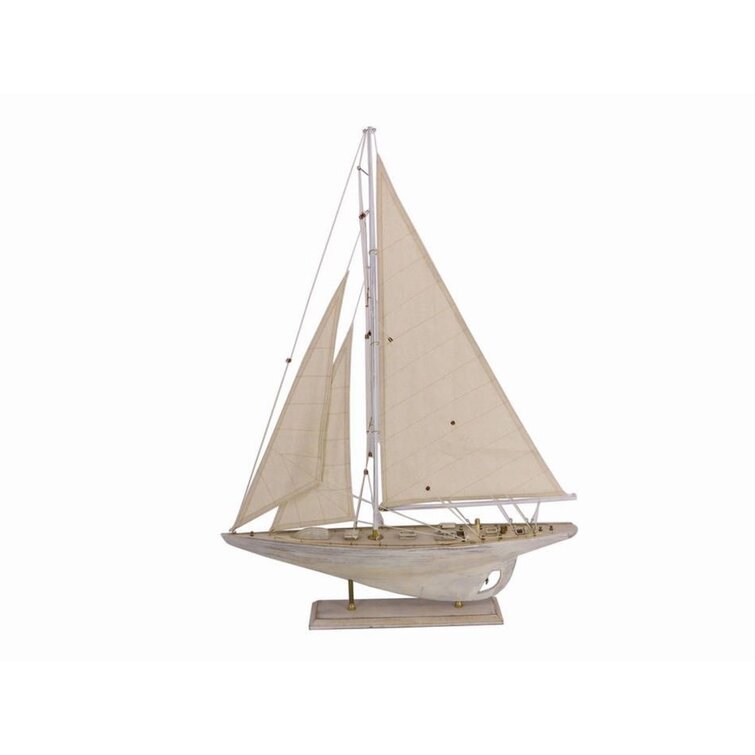 Breakwater Bay Washed Pacific Sailer Model Sailboat Decoration & Reviews Wayfair