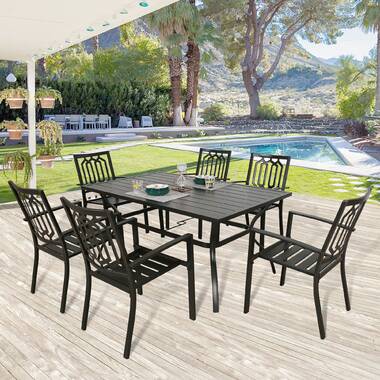 kroll 8 piece dining set with umbrella