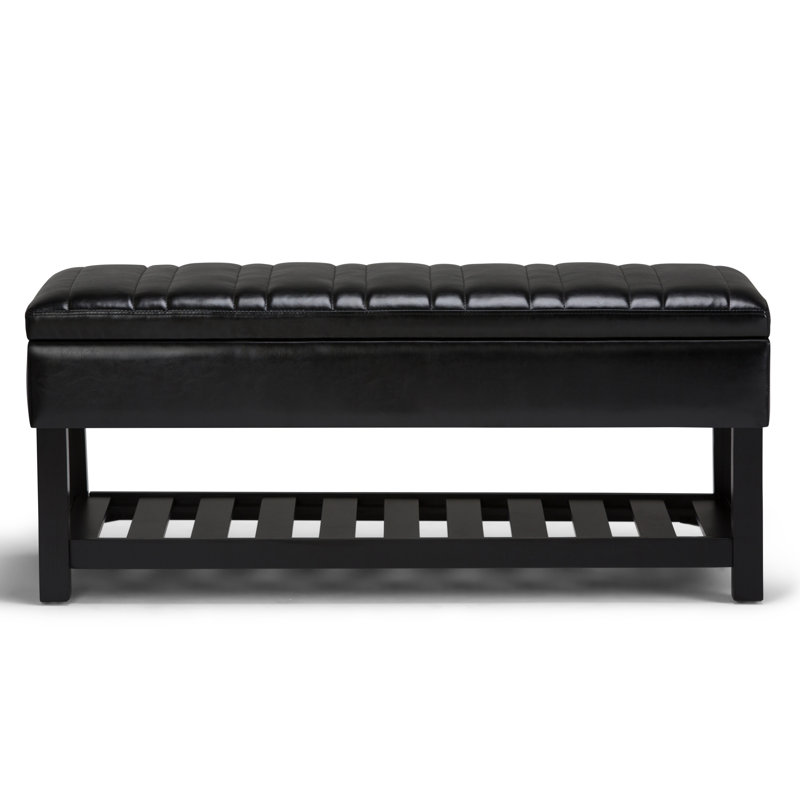 Charlton Home Burlison Entryway Faux Leather Storage Bench
