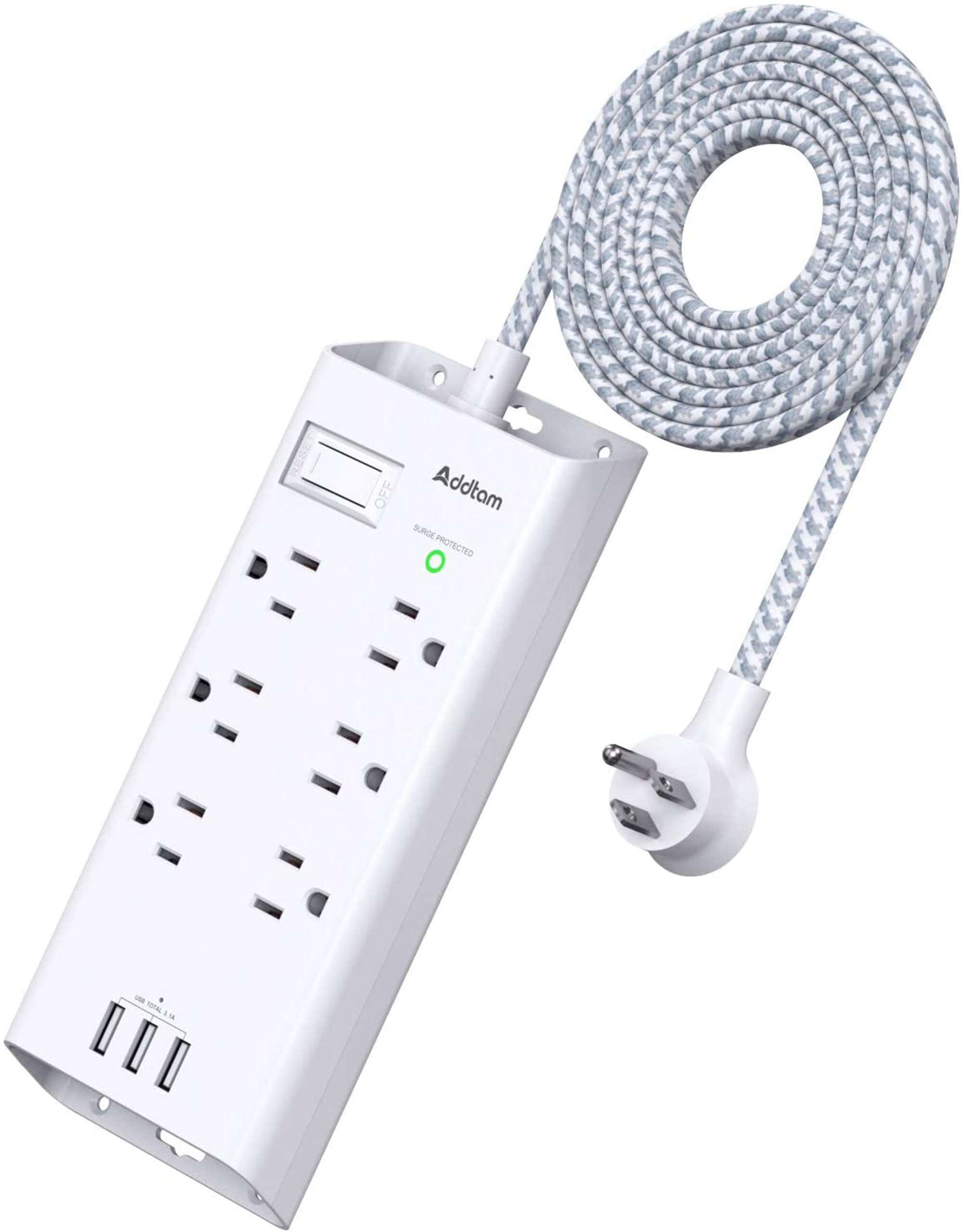 Smart Power Strip,6 Outlets and 6 USB Ports,with Surge Protector,6ft Long Cord