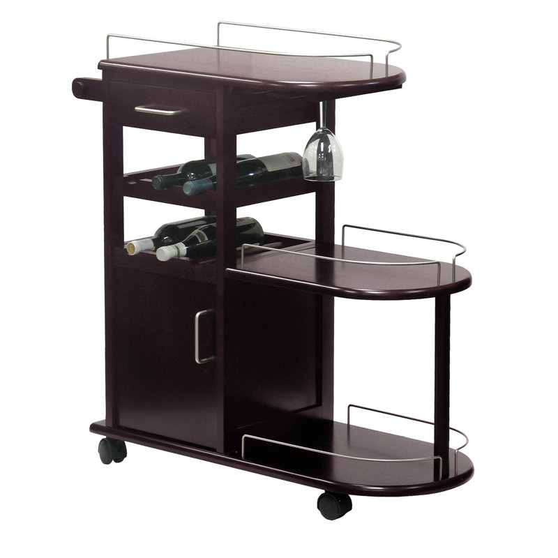 Red Barrel Studio Meidinger Bar Cart In Espresso Reviews Wayfair