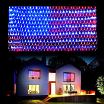 US American Flag 390LEDs String Net Lights Outdoor Hanging Ornaments Xmas Decor 