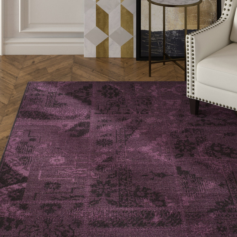 House Of Hampton Chipping Ongar Black Purple Area Rug Reviews Chipping Ongar Black Purple Area Rug
