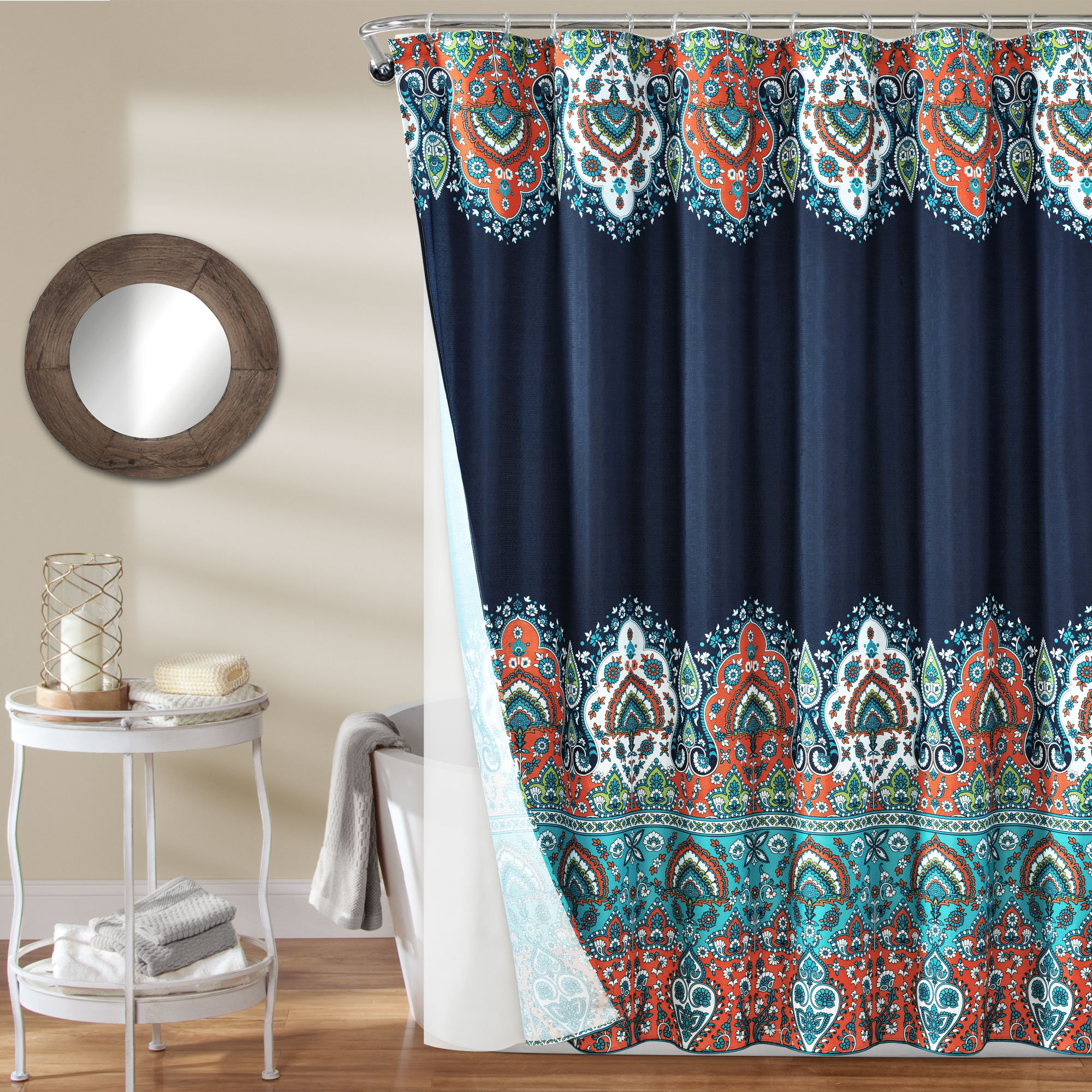 Bungalow Rose Octavio Bohemian Polyester 14 Piece Shower Curtain