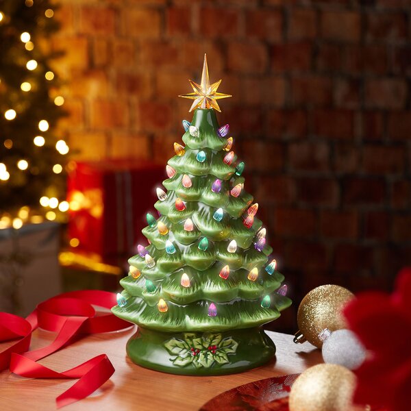MR CHRISTMAS LED 16” NOSTALGIC CERAMIC CHRISTMAS TREE WITH TIMER NEW FAST SHIP 