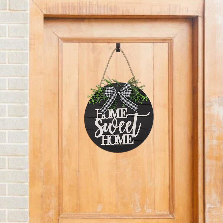 Rustic Door Hangers Welcome Wreath Sign for Farmhouse Front Porch Decor 