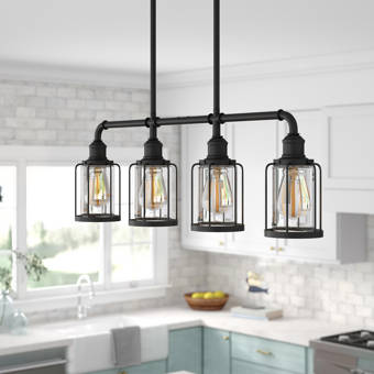 World Menagerie Sexton 4 Light Kitchen Island Linear Pendant Wayfair