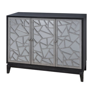 Sideboard With Mirrored Doors Wayfair Nicklas Fractal Accent Three Door Mirrored Credenza