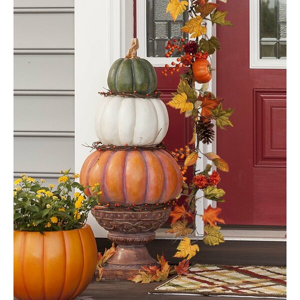 Plow & Hearth Pumpkin Stack TopiaryFigurine & Reviews | Wayfair