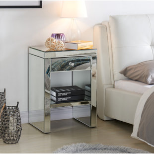 Narrow Mirrored Bedside Table Wayfair Co Uk Mirrored 1 Drawer Bedside Table