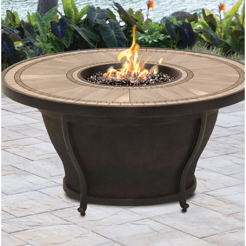 Latitude Run® Axlan Porcelain Propane Fire Pit Table 