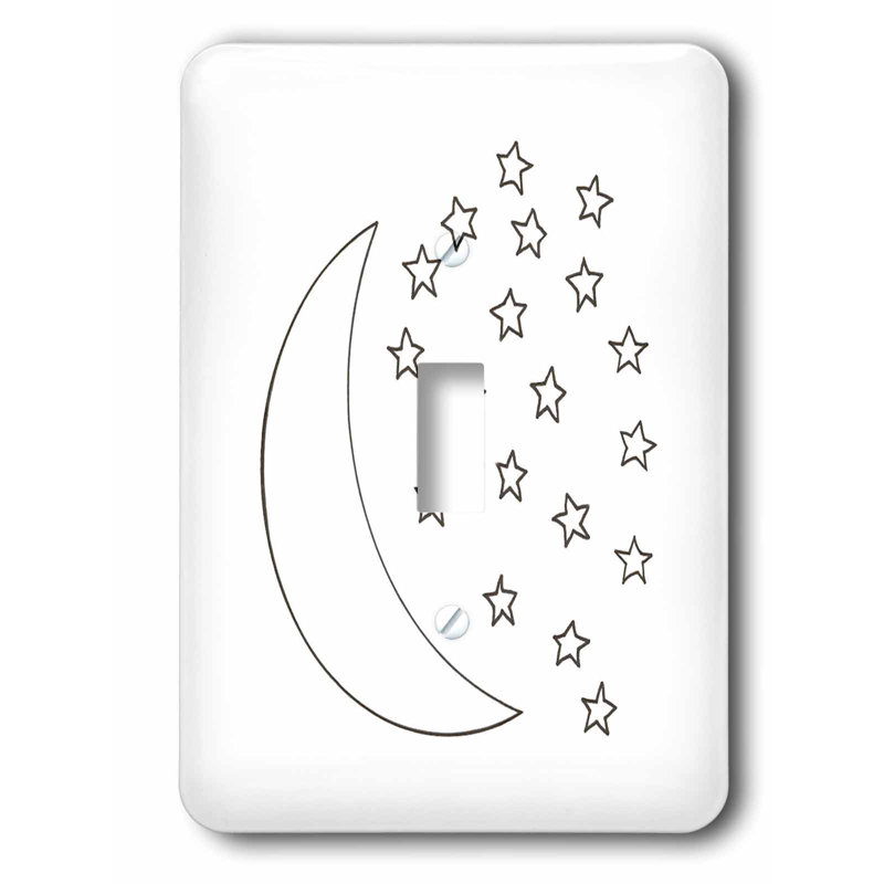 3drose Moon And Stars Outline Art Drawing Single Toggle Light Switch Wayfair