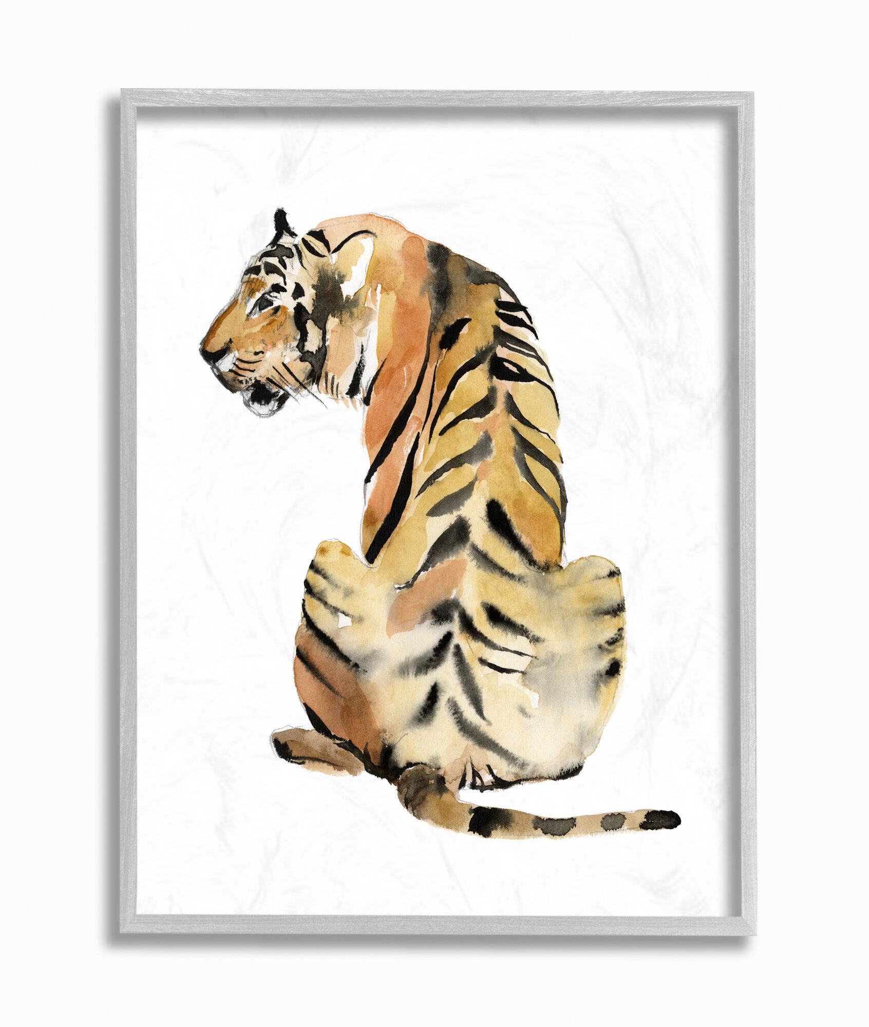 World Menagerie Tiger Posture Animal - Painting | Wayfair