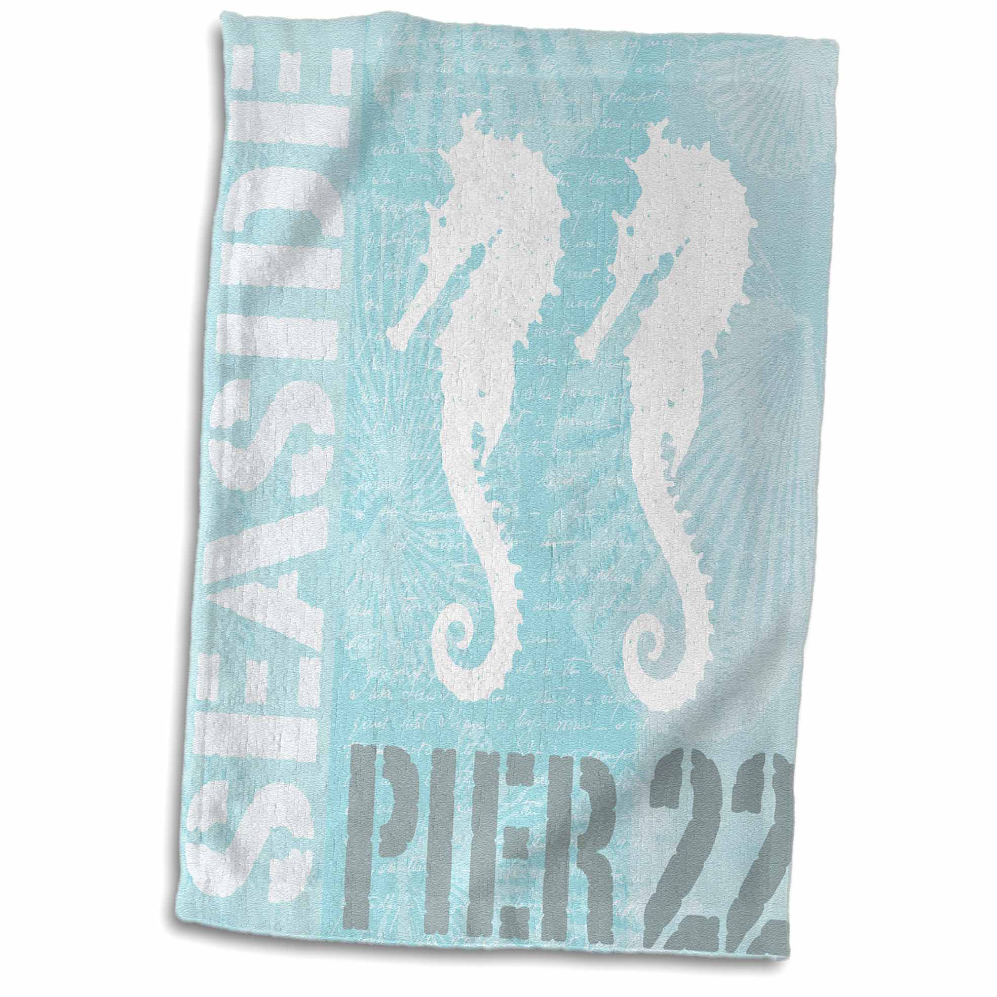 East Urban Home Danger Coastal Graphic With Typography And Sea Horses Hand Towel Wayfair