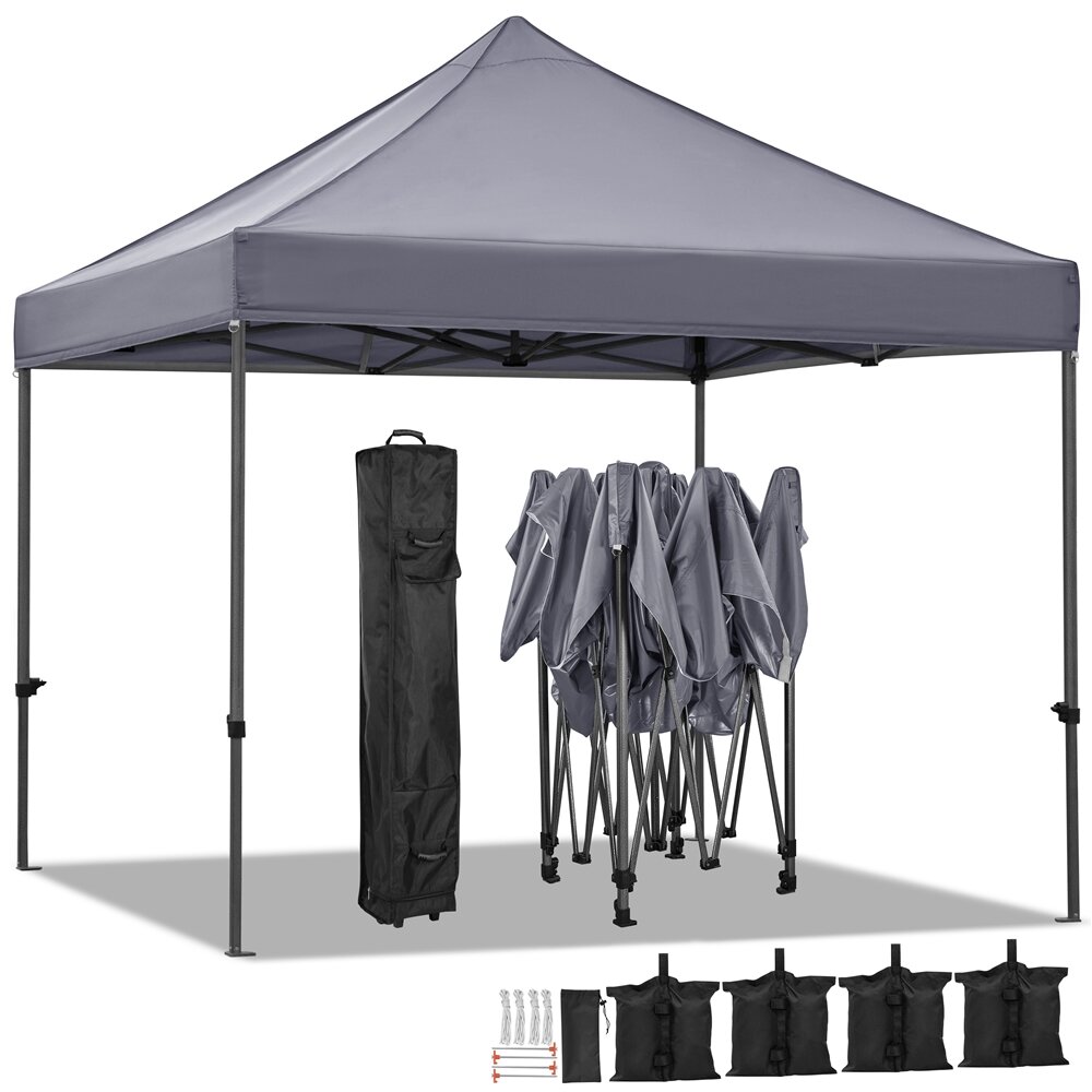 Pop up Canopy 10"x10"Foldable Waterproof Oxford Cloth Awning Tent with wind hole 
