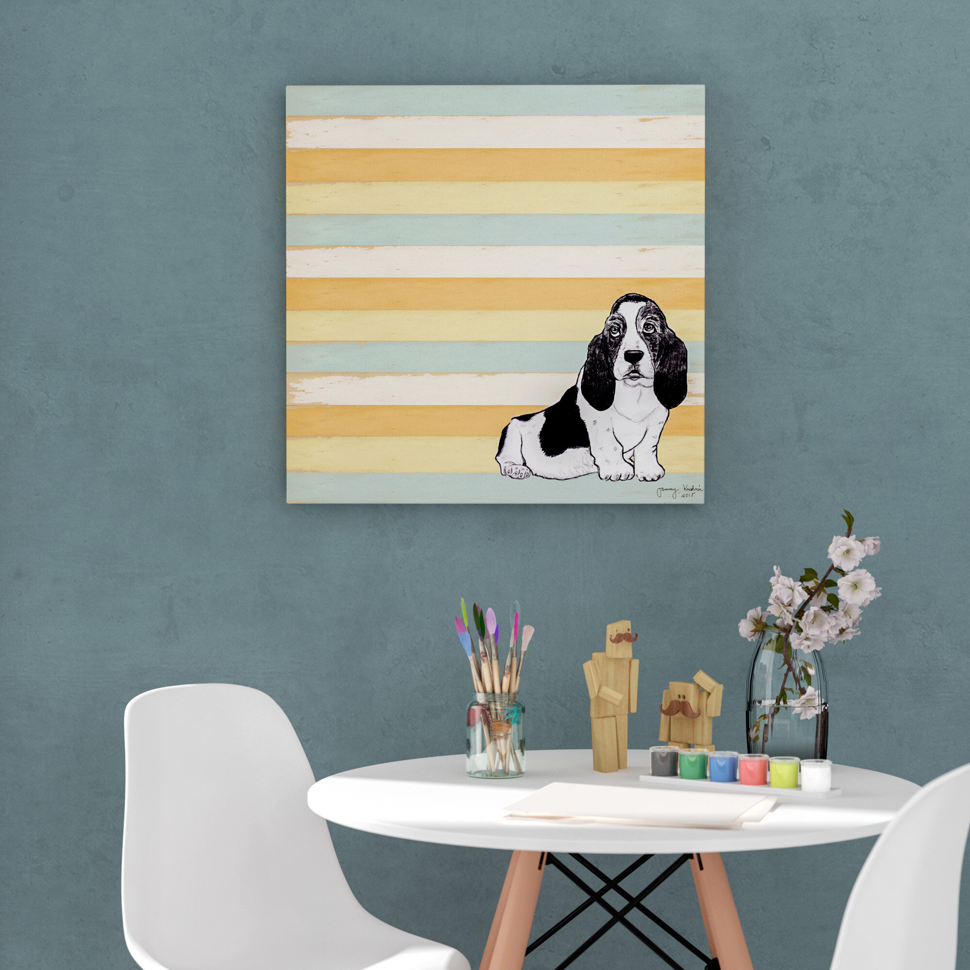 basset hound canvas art